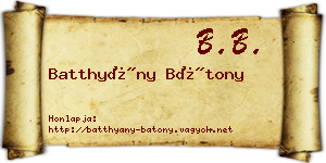 Batthyány Bátony névjegykártya